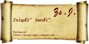 Zsigó Jenő névjegykártya