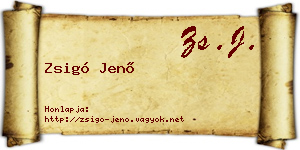 Zsigó Jenő névjegykártya