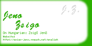 jeno zsigo business card